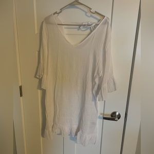 White swimsuit coverup, size M